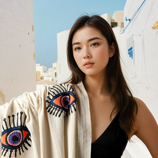 Evil Eye Peshtemal / Purple&Orange