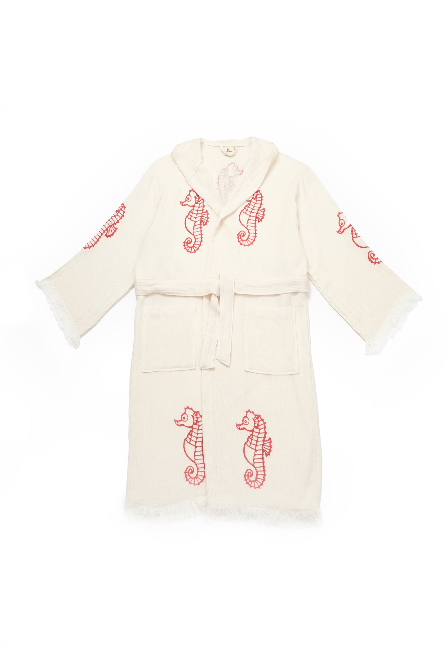 Nuvola Luxe Robe - Seahorse Red Wooden Stamp