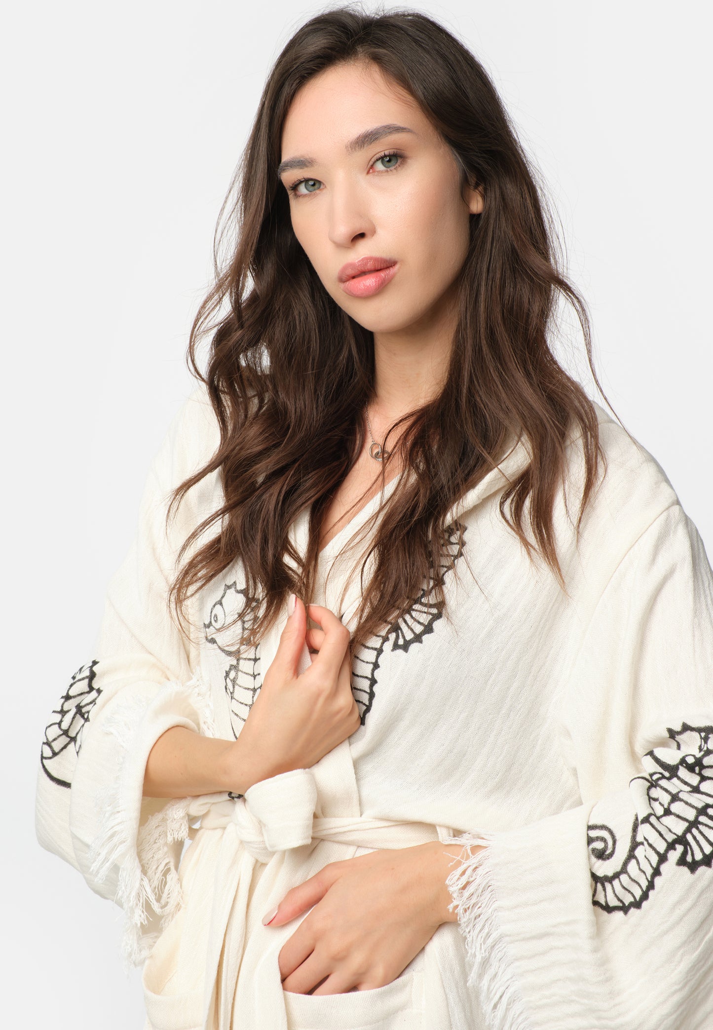 Nuvola Luxe Robe - Seahorse Black Wooden Stamp