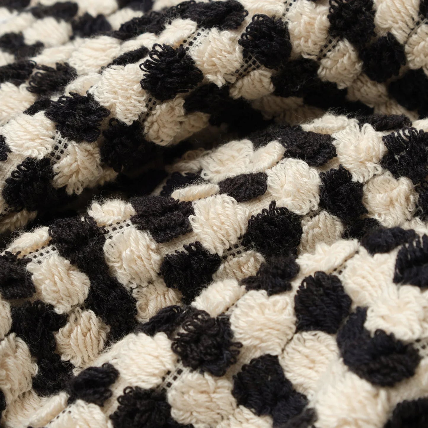PomPom Terry Beach Bath Towel / Black & White - Marsikoh