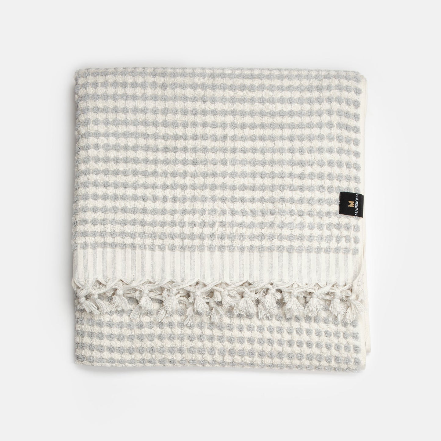 PomPom Terry Beach Bath Towel / Light Grey