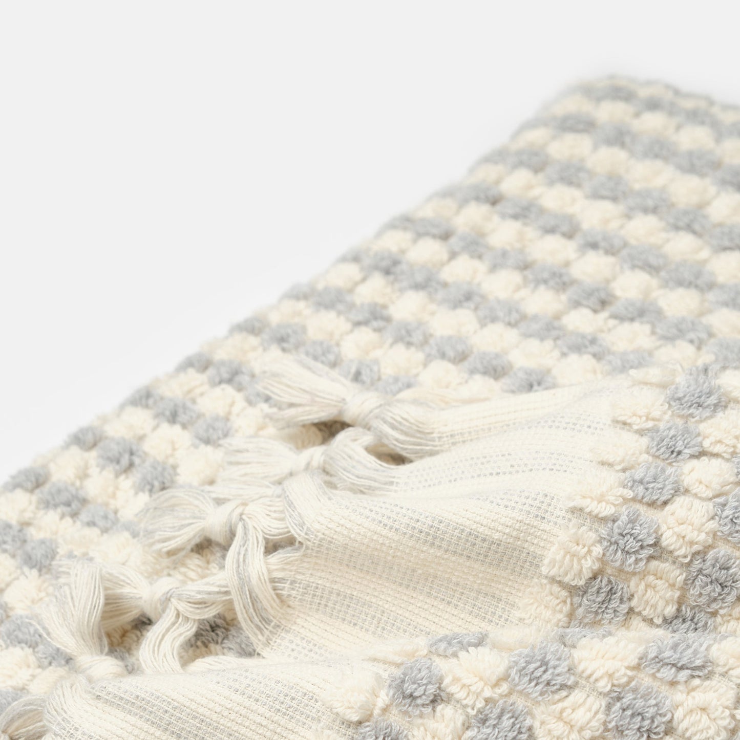 PomPom Terry Beach Bath Towel / Light Grey