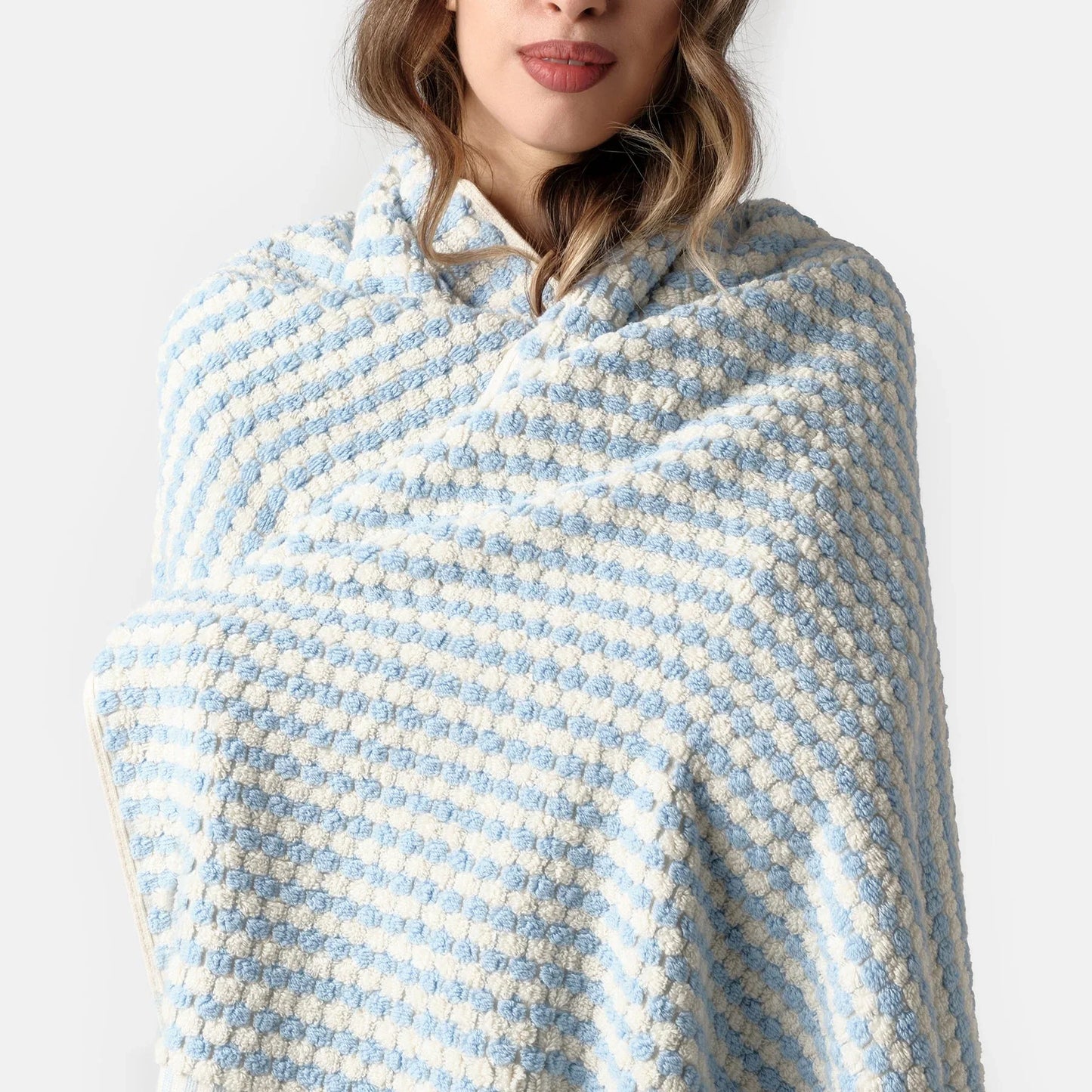 PomPom Terry Beach Bath Towel / Blue - Marsikoh