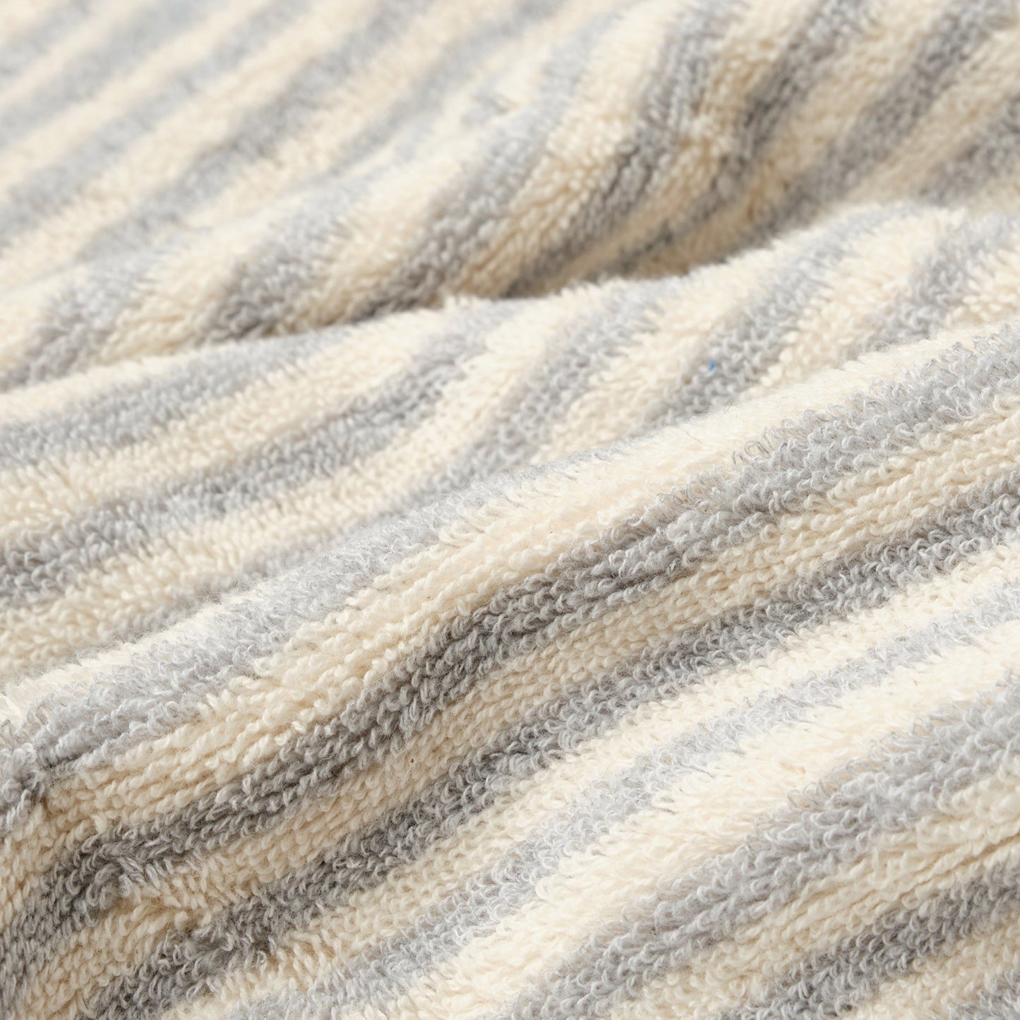 PomPom Striped Terry Beach Bath Towel / Grey
