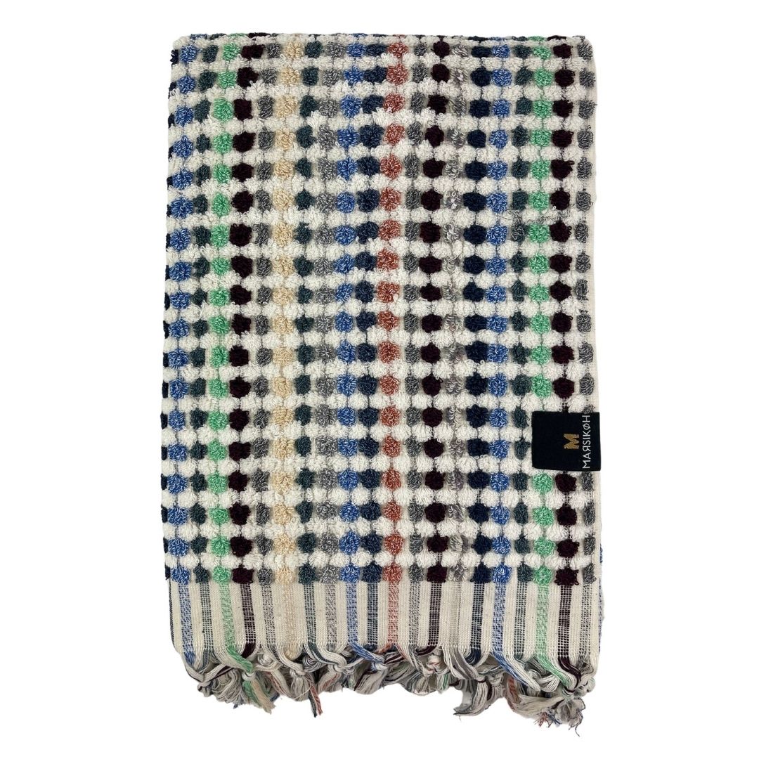 PomPom Terry Beach Bath Towel / Blue-Grey