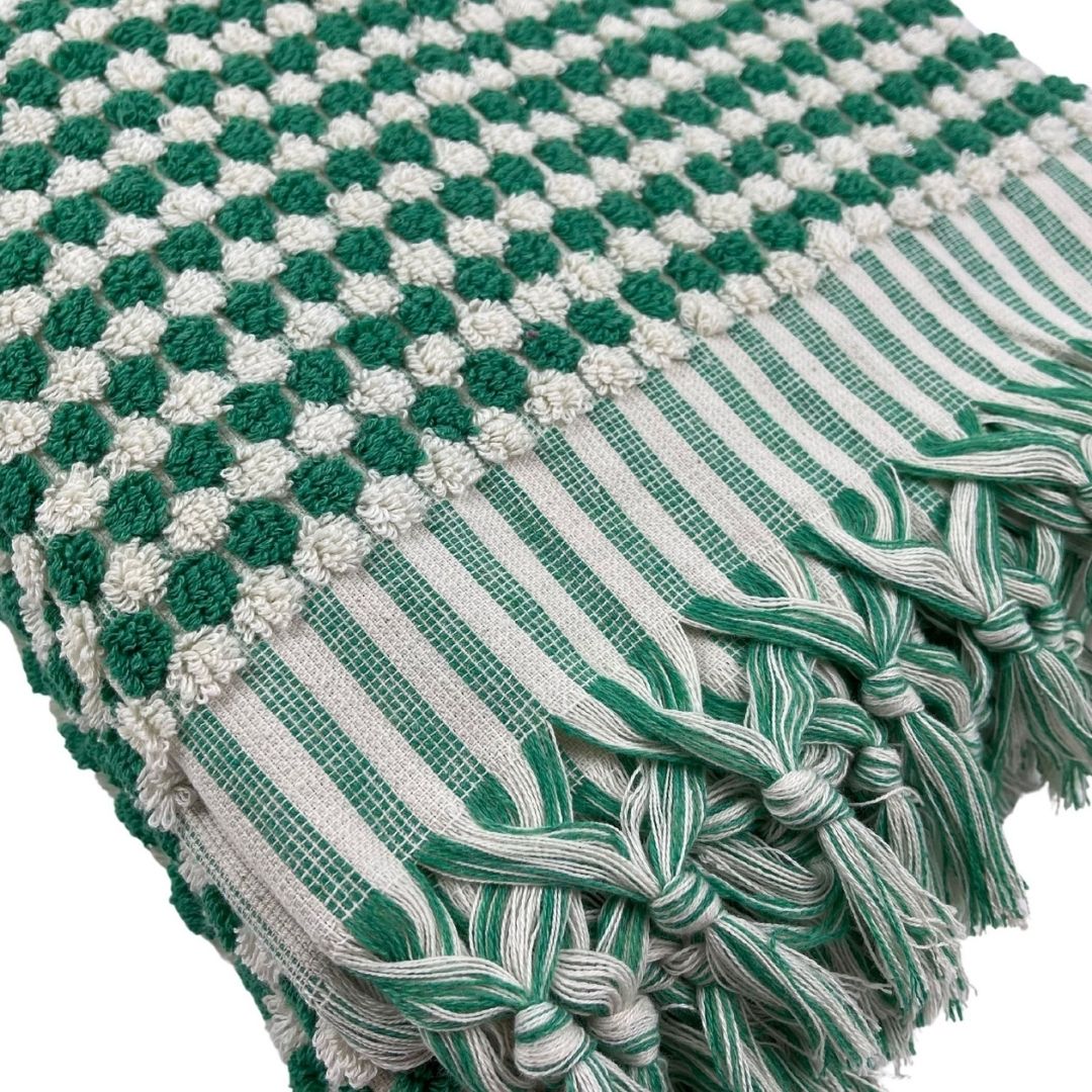 PomPom Terry Beach Bath Towel / Green