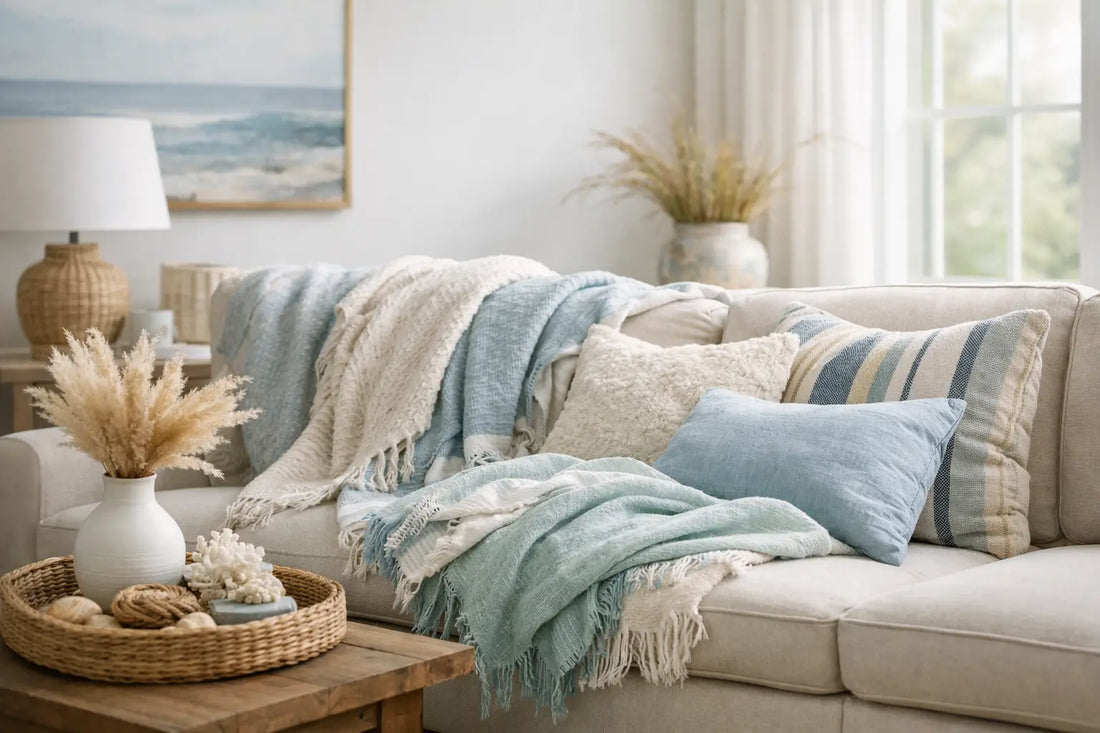 How to Layer Coastal Throws for a Relaxed Home