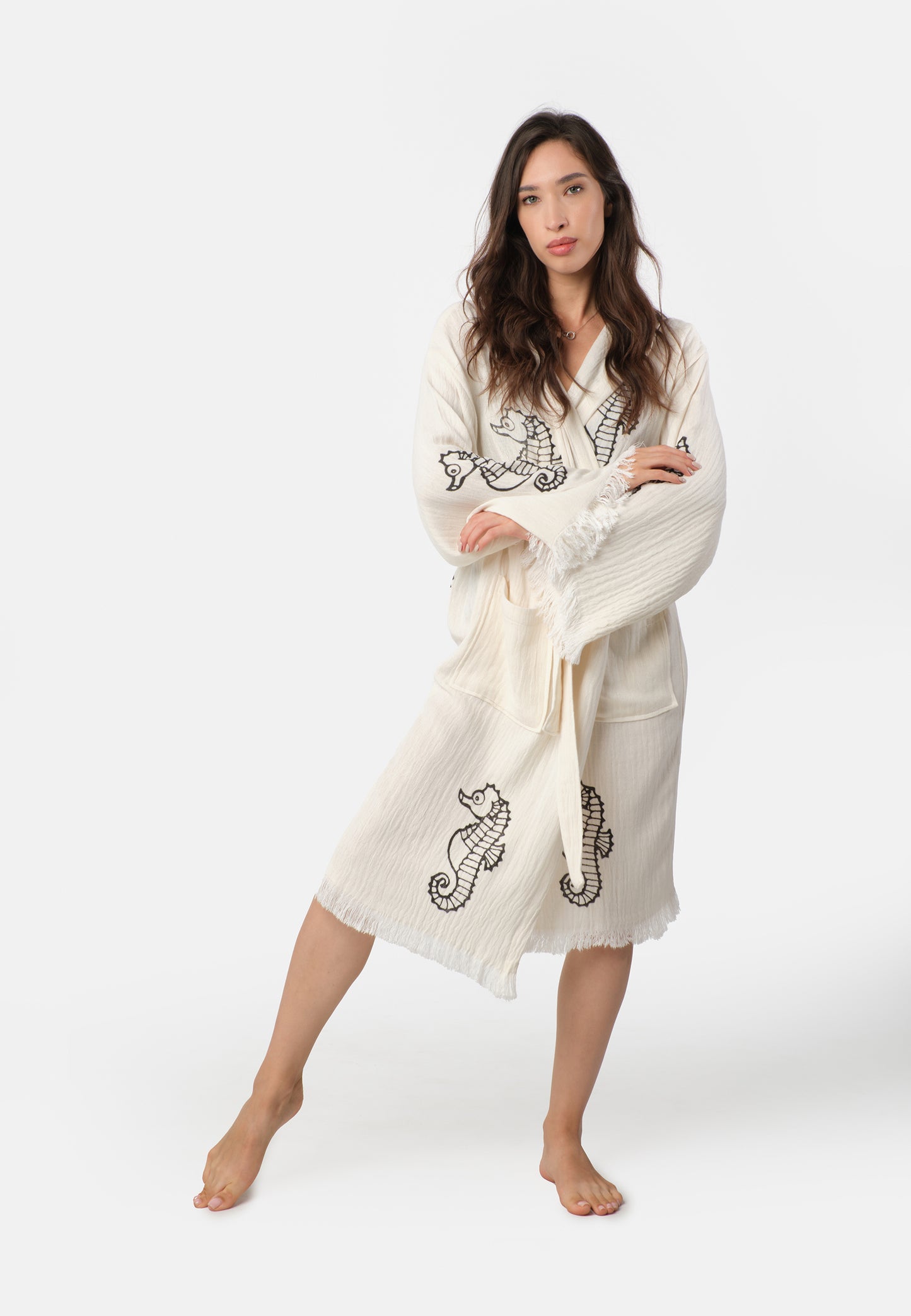 Nuvola Luxe Robe - Seahorse Black Wooden Stamp