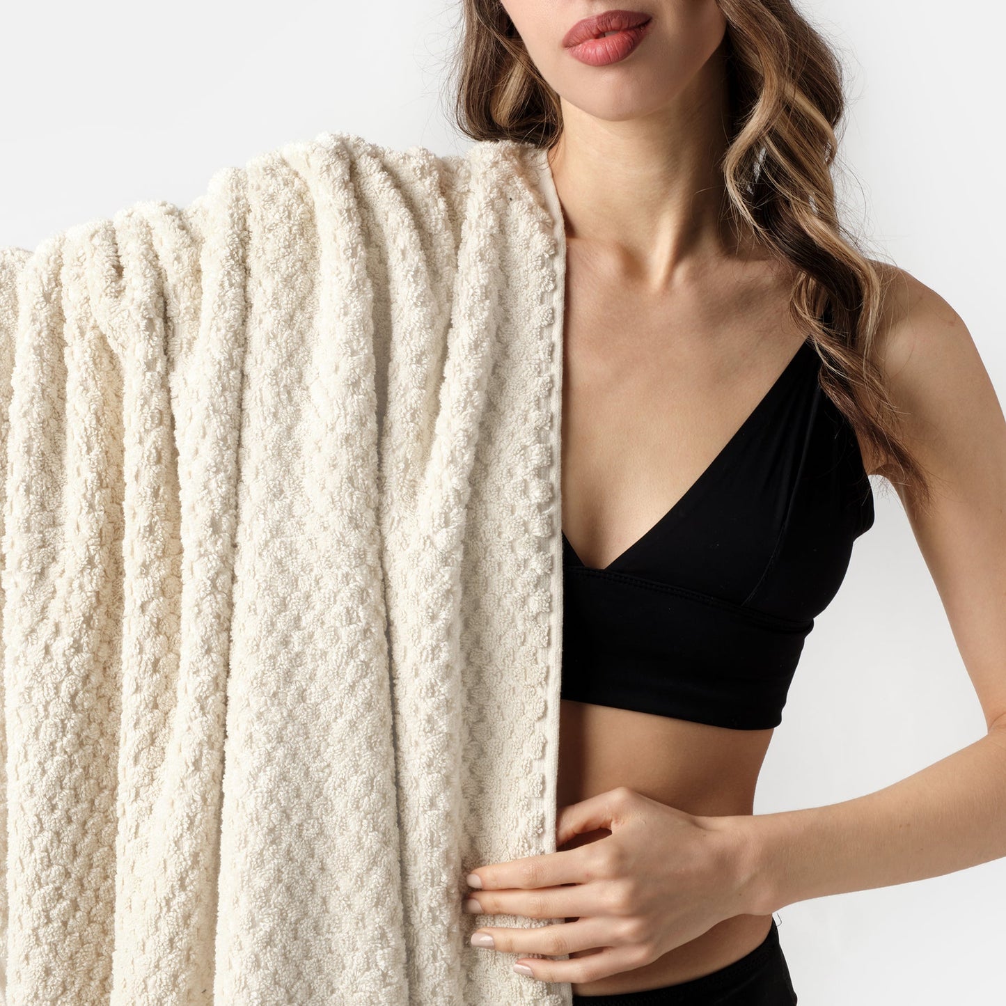 PomPom Terry Beach Bath Towel / Beige