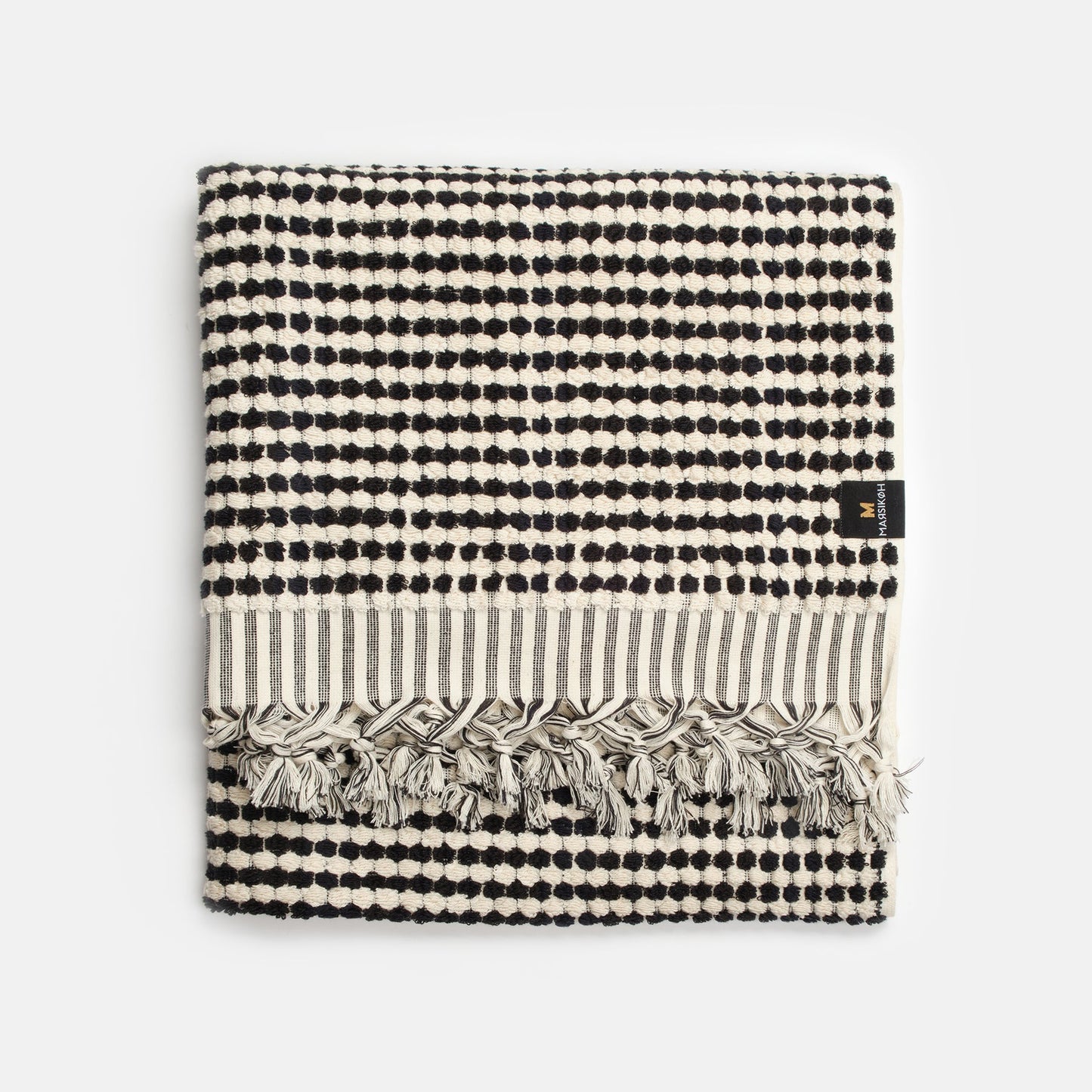 PomPom Terry Beach Bath Towel / Black & White