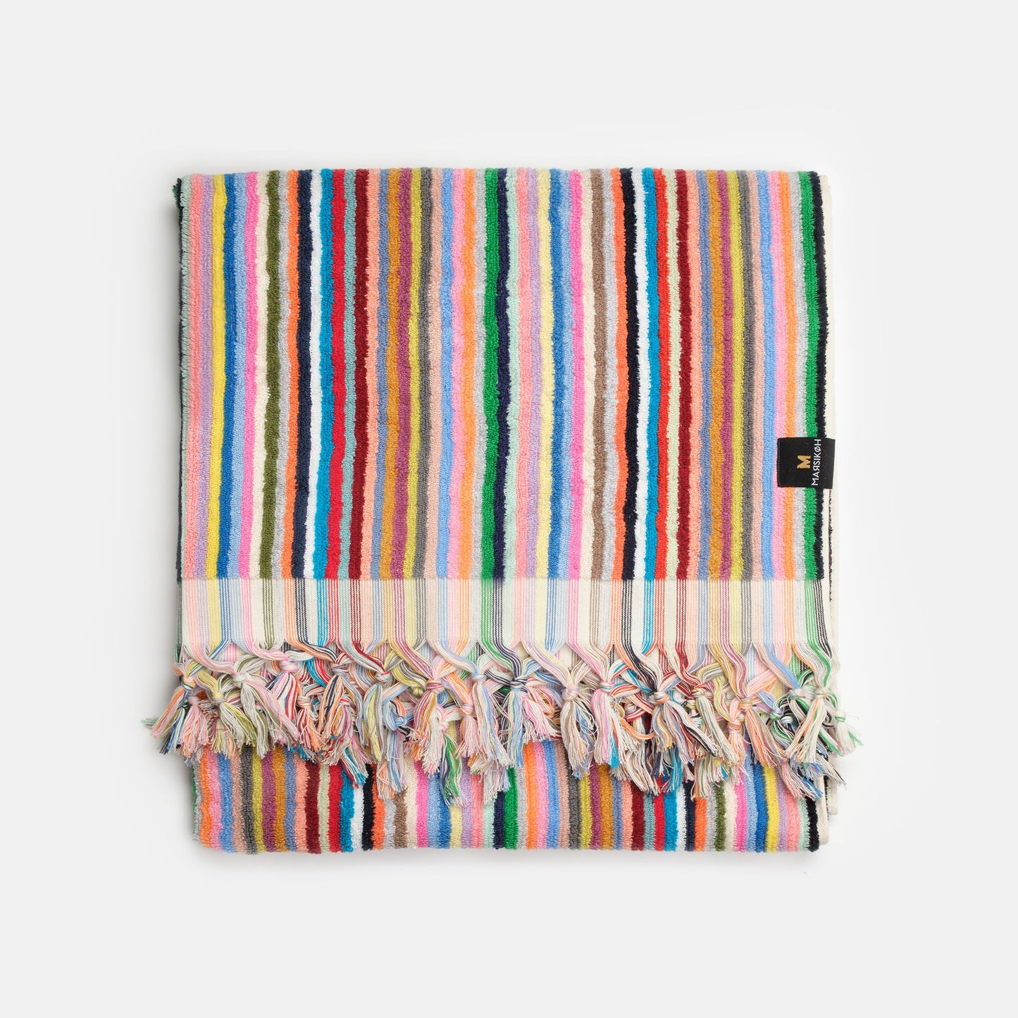 PomPom Striped Terry Beach Bath Towel / Multi-coloured