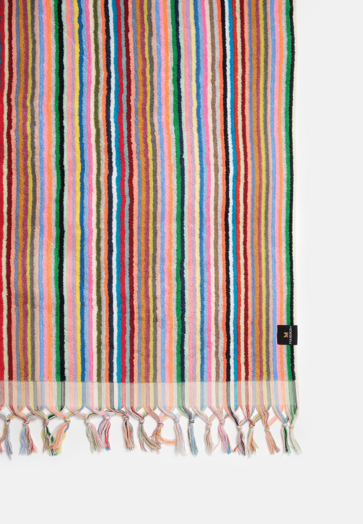 PomPom Striped Terry Beach Bath Towel / Multi-coloured