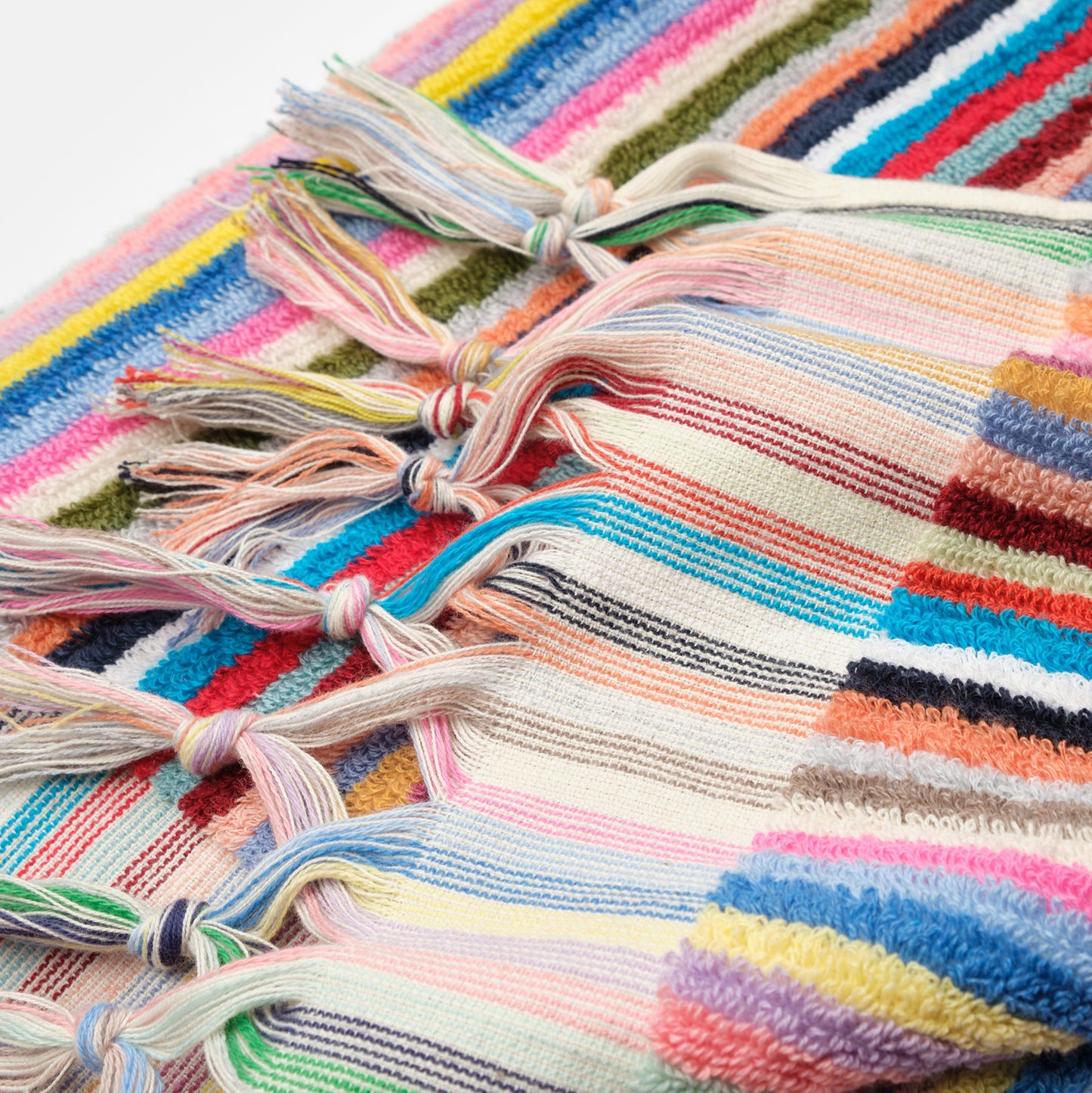 PomPom Striped Terry Beach Bath Towel / Multi-coloured