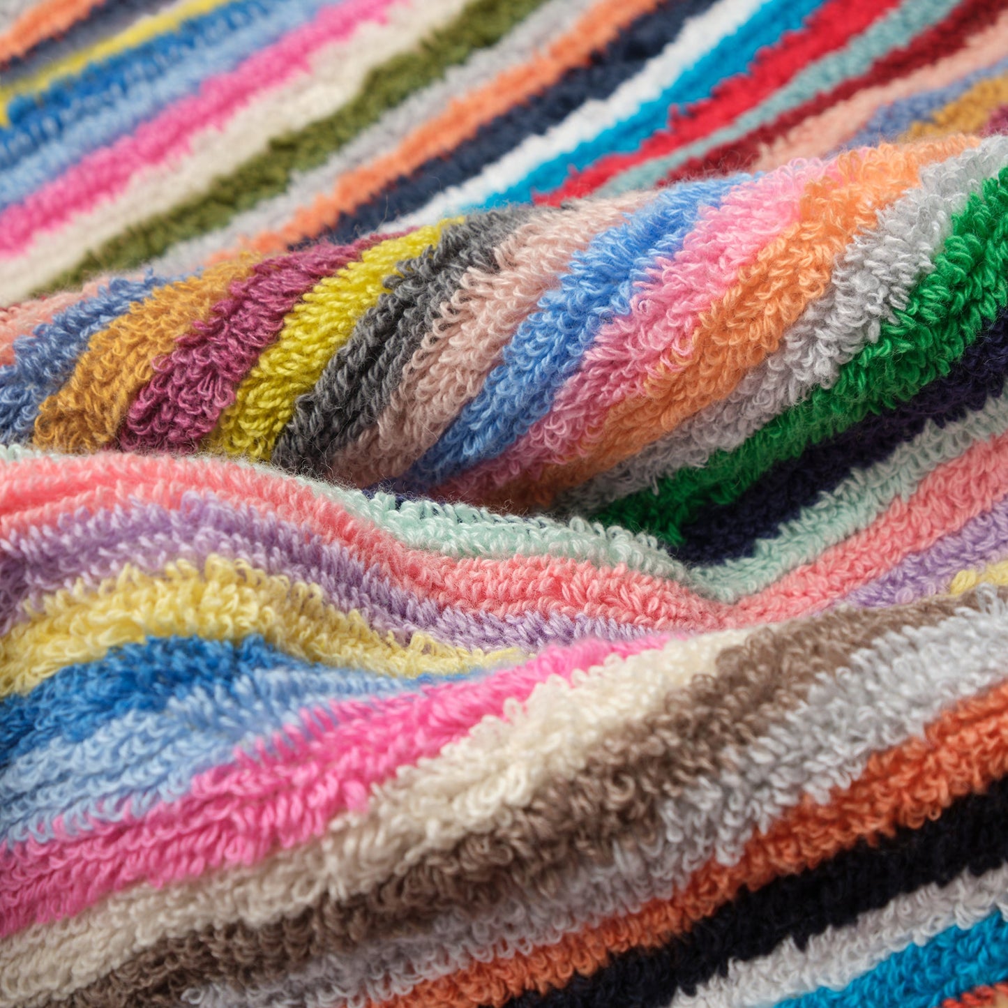 PomPom Striped Terry Beach Bath Towel / Multi-coloured