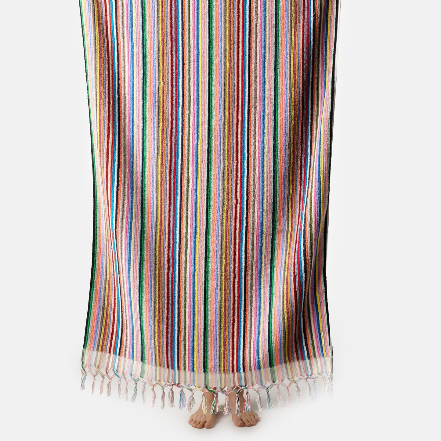 PomPom Striped Terry Beach Bath Towel / Multi-coloured