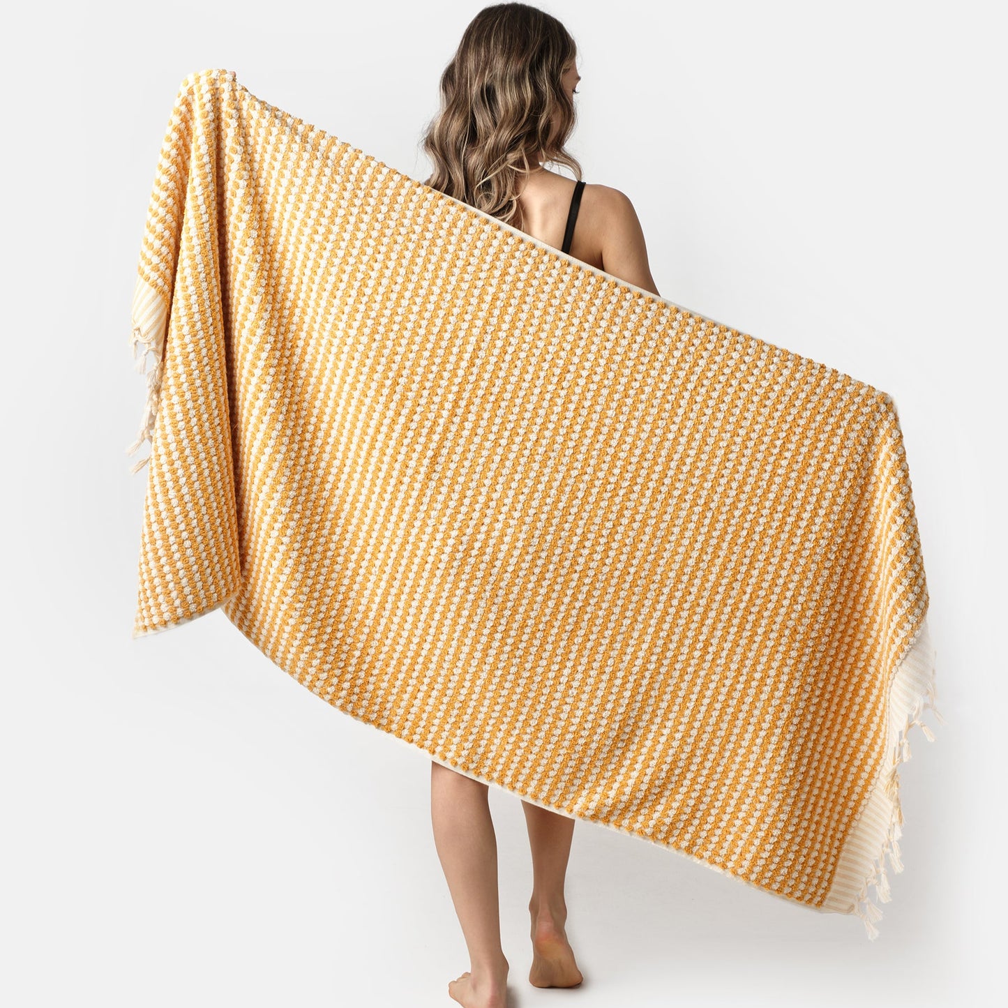 PomPom Terry Beach Bath Towel / Yellow