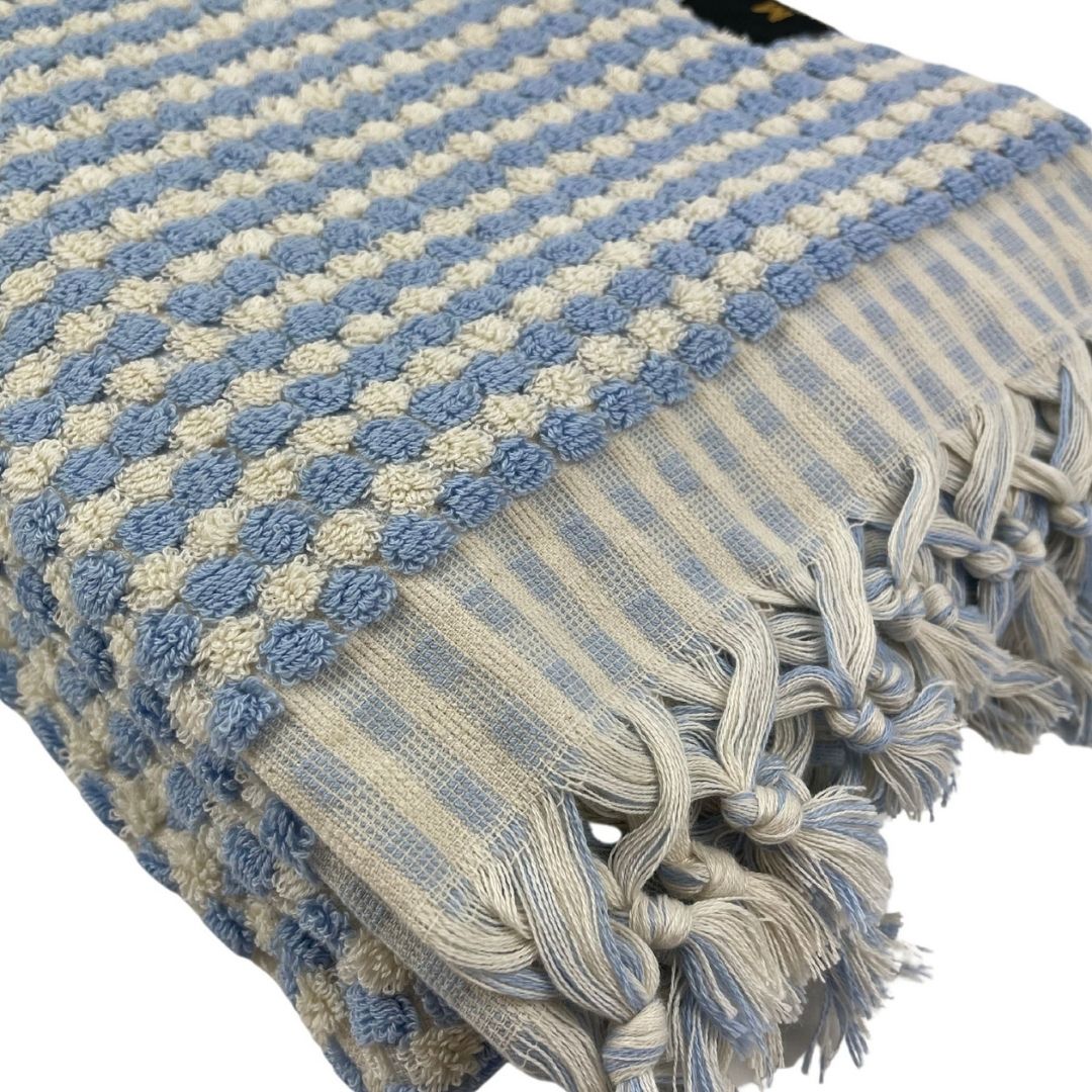 PomPom Terry Beach Bath Towel / Blue